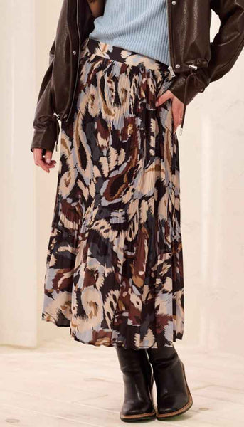 Plisse Skirt With Split