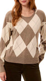Long Sleeve Crew Neck Sweater With Studs