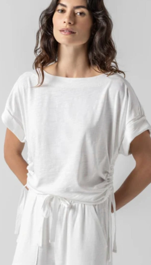 Ruched Side Boatneck