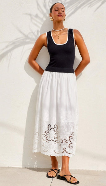 Alicia Contrast Midi Dress