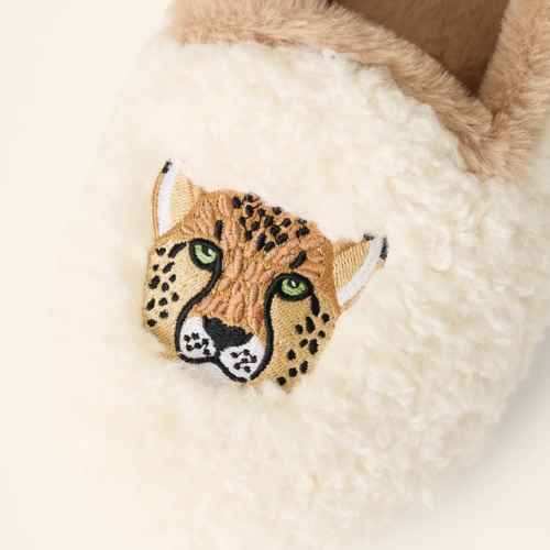 Leopard Face Faux Fur Slip On