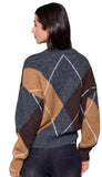 Lofty Argyle Sweater Cardigan