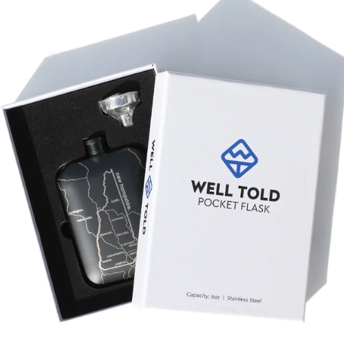 Nh State Map Pocket Flask with Funnel