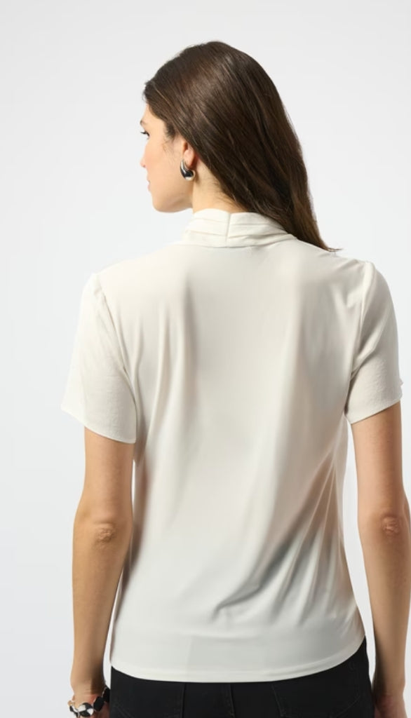 Satin And Silky Knit Wrap Top