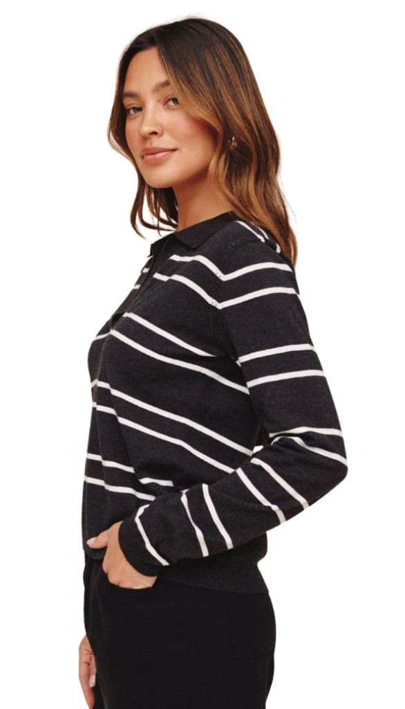 Long Sleeve Placket Pullover