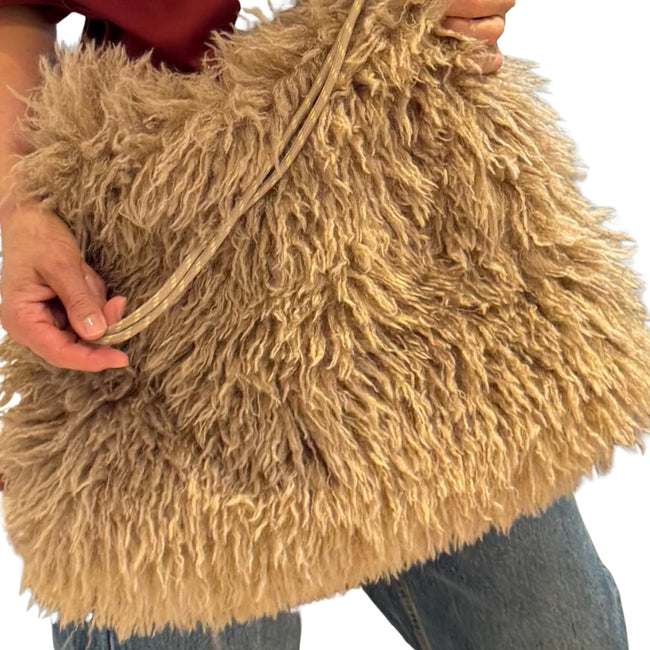 Tisah-Hairy Bag - Taupe