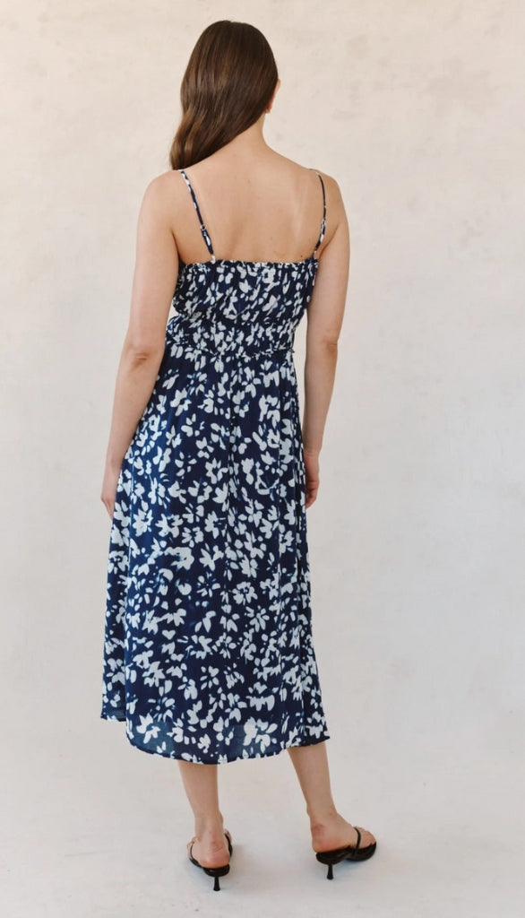 Elastic Waist Midi Dress