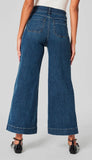 Cropped Wide Leg Jeans - Blue