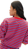 Short Sleeve Oversized Sweatshirt-Strip