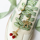 Gingham lace charms set-Heart,Bow,Cherry