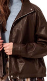 Relaxed Mock Neck Jacket With Adjustable Hem