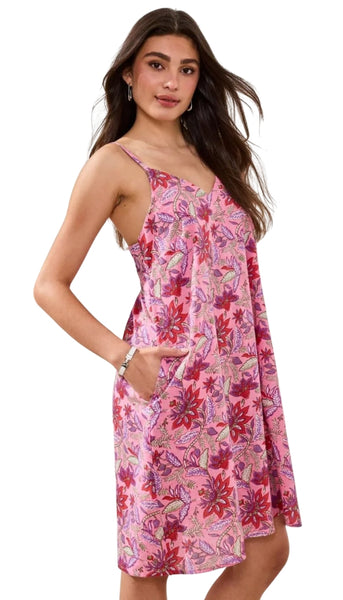 Unlined Dress With Back Smock & Pocket