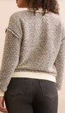 V-Neck Top With Combo Rib Detail