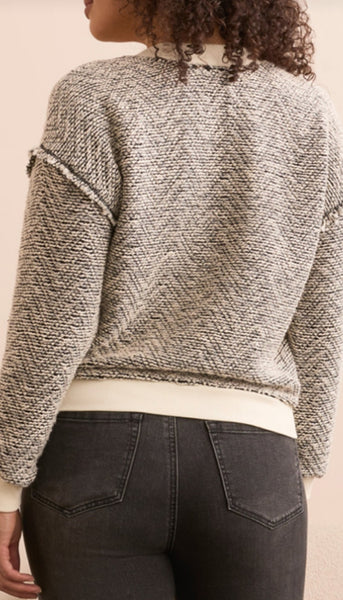 V-Neck Top With Combo Rib Detail