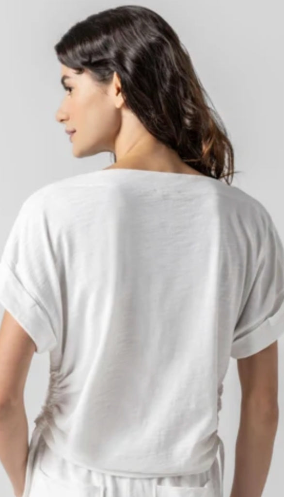 Ruched Side Boatneck