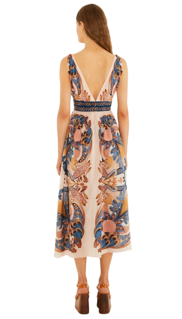 Garden Scarf Midi Dress