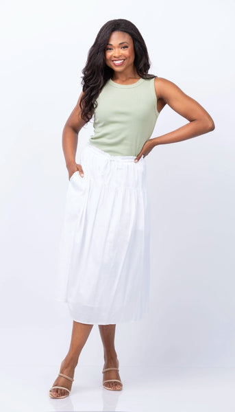 James Skirt With Lining - White