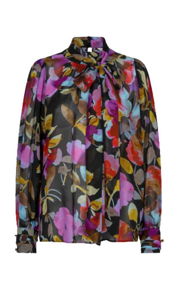 Glowing Blossom Scarf Blouse