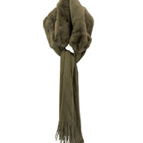Knitted Scarf With Faux Fur Detail