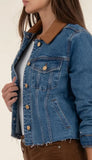 Kerry Cropped Jacket Raw Hem Collar
