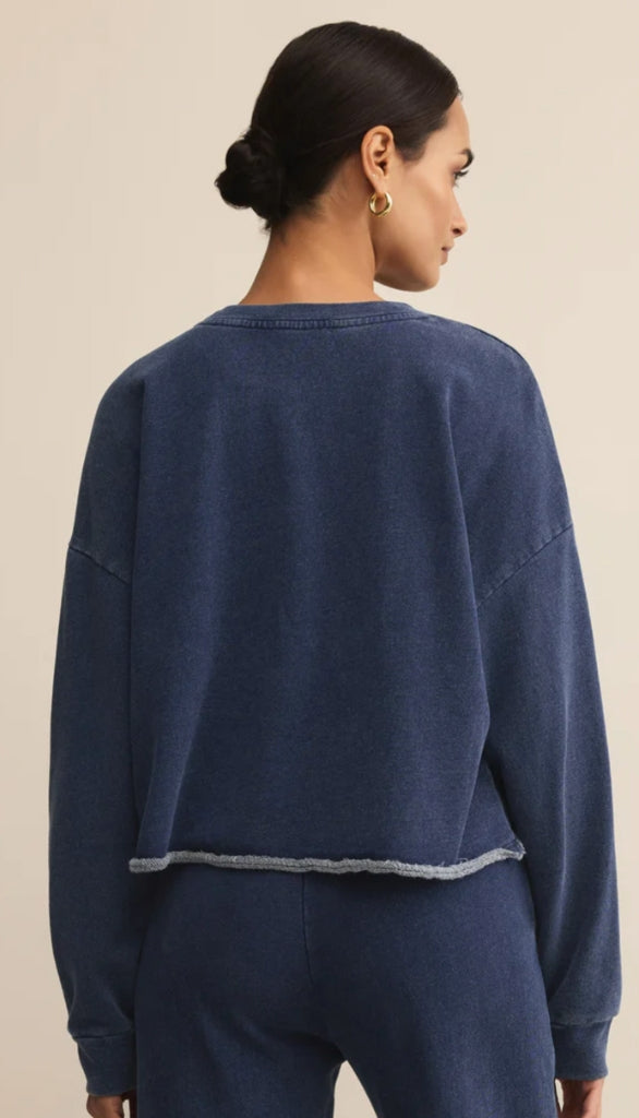 Circuit Knit Denim Sweatshirt