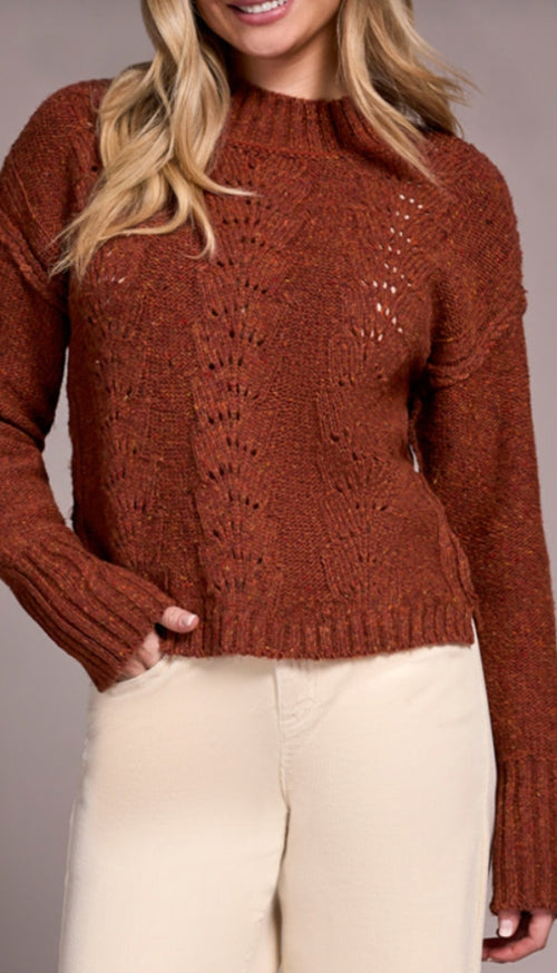 Crew Neck Sweater With Puff Sleeve