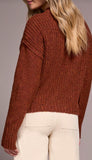 Crew Neck Sweater With Puff Sleeve