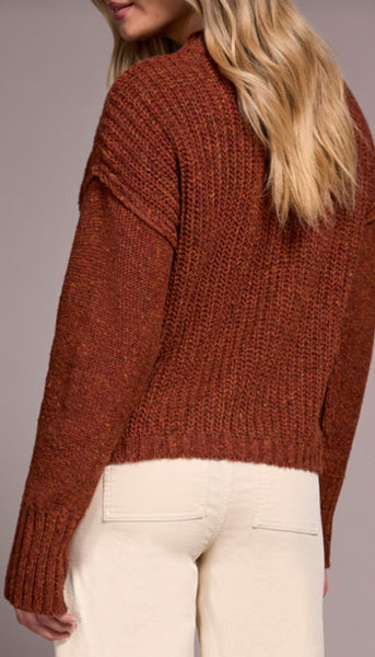 Crew Neck Sweater With Puff Sleeve