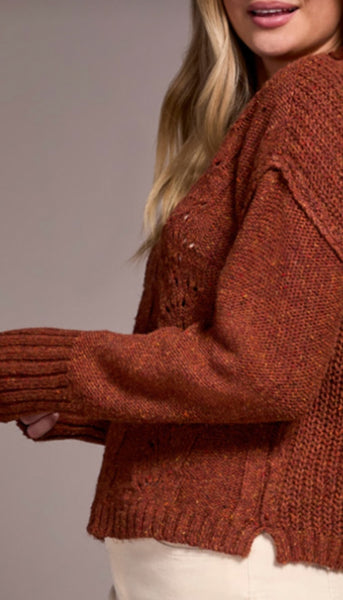 Crew Neck Sweater With Puff Sleeve
