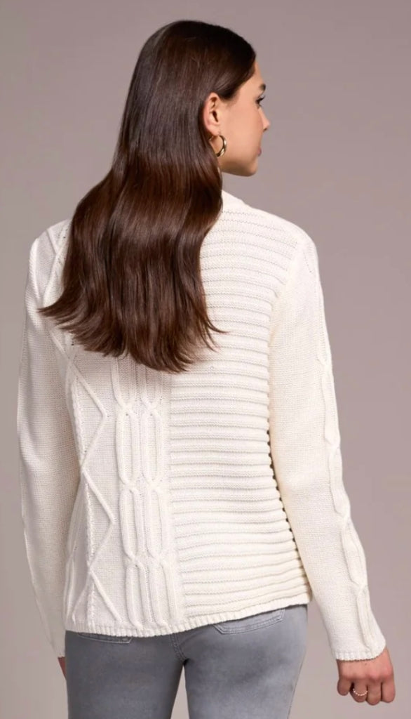 Mock Neck Sweater With Special Wash