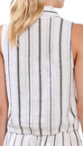 Hidden Placket Shirt Elastic Waist