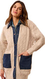 Mix Media Sweater Coatigan With Denim