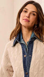 Mix Media Sweater Coatigan With Denim