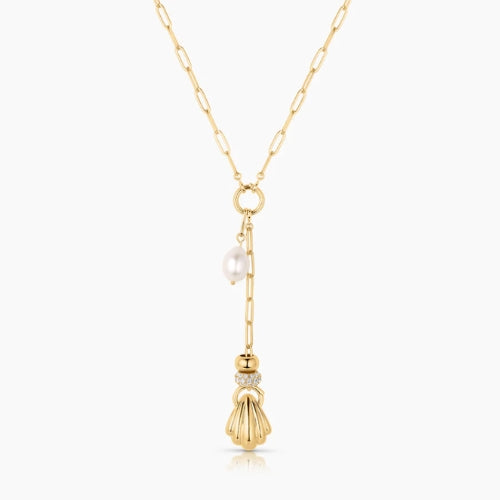 Lina Shell Lariat Necklace