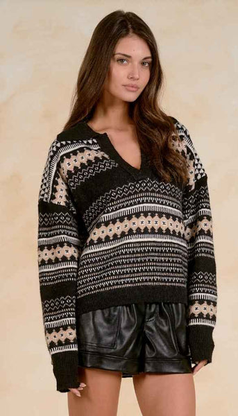 V-Neck Collar Sweater
