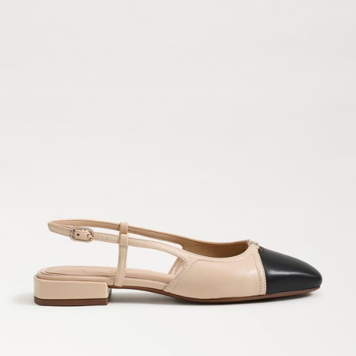 Kara Slingback Flat - Sand / Black