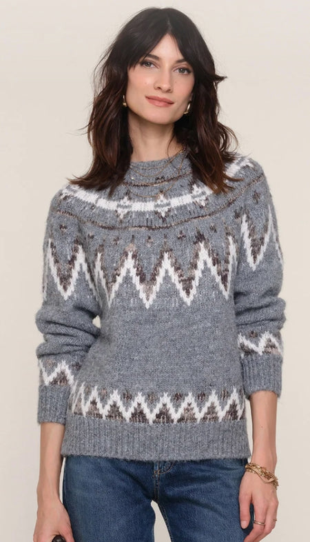 Long Sleeve Mock Neck Sweater With Sequins