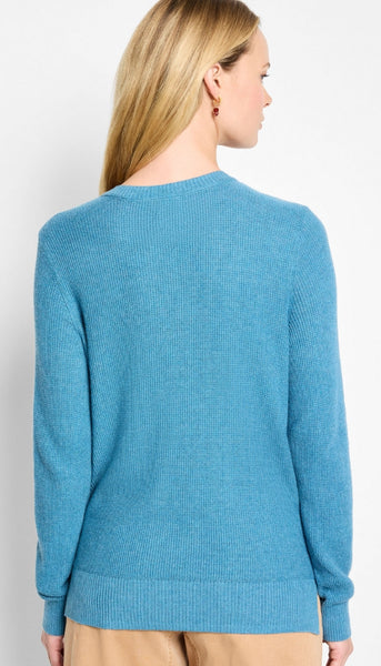 Waffle Stitch V-Neck Sweater