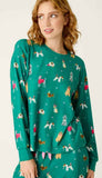Long Sleeve Pj Top-Happy Pawlidays