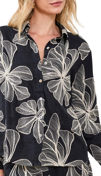 Long Sleeve Button Front Blouse