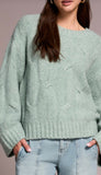 Crew Neck Loose Fit Cable Sweater