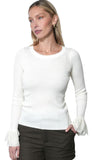 Dina Ruffle Lace Sleeve Knit Top