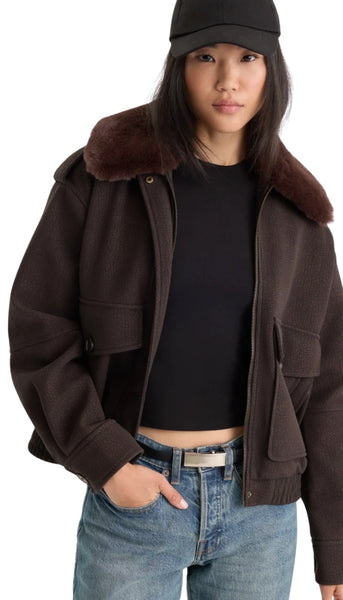 The Faux Leather Bomber