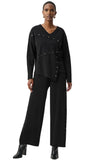 Wide Leg Pull On Sweater Pants