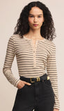 Eve Stripe Henley Long Sleeve