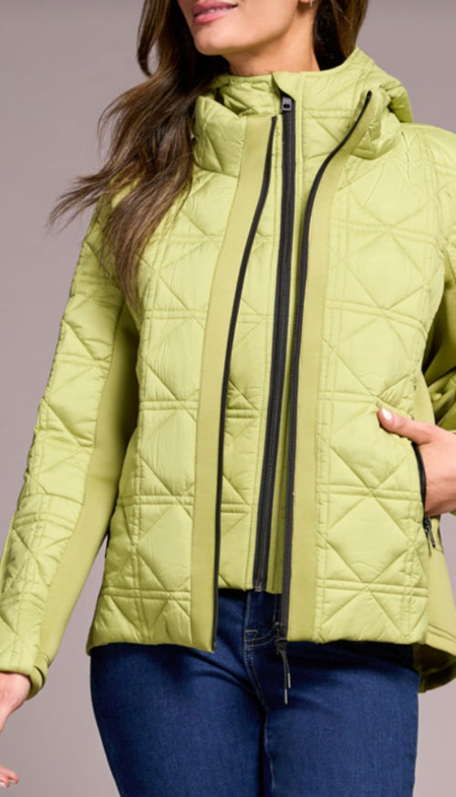 Long Sleeve Zip Front Puffer With Removable Hood