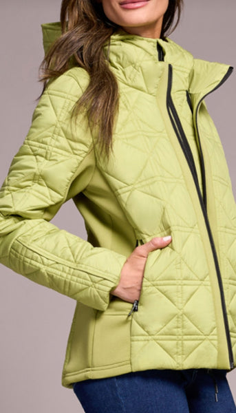 Long Sleeve Zip Front Puffer With Removable Hood