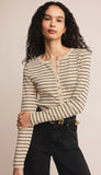 Eve Stripe Henley Long Sleeve