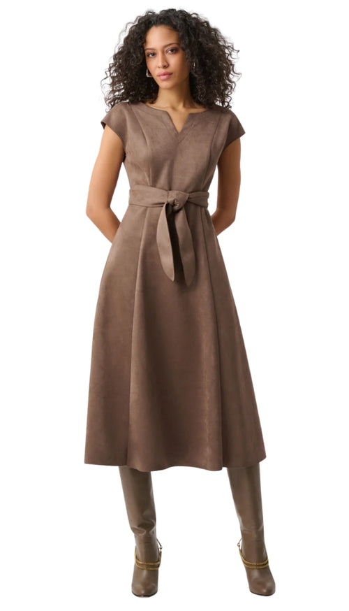 Scuba Suede Fit-And-Flare Dress