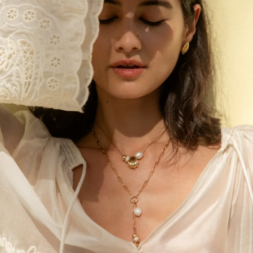 Lina Shell Lariat Necklace